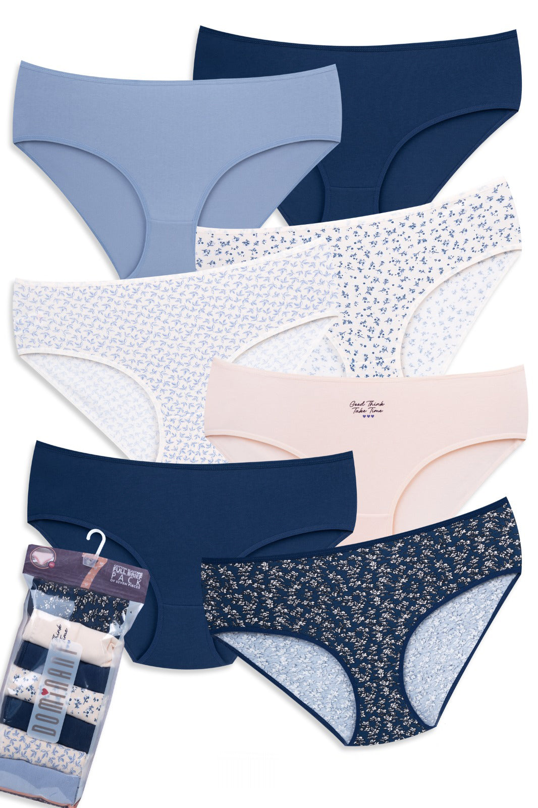 Mid-Waisted Cotton Panties – Dominant 7-Pack