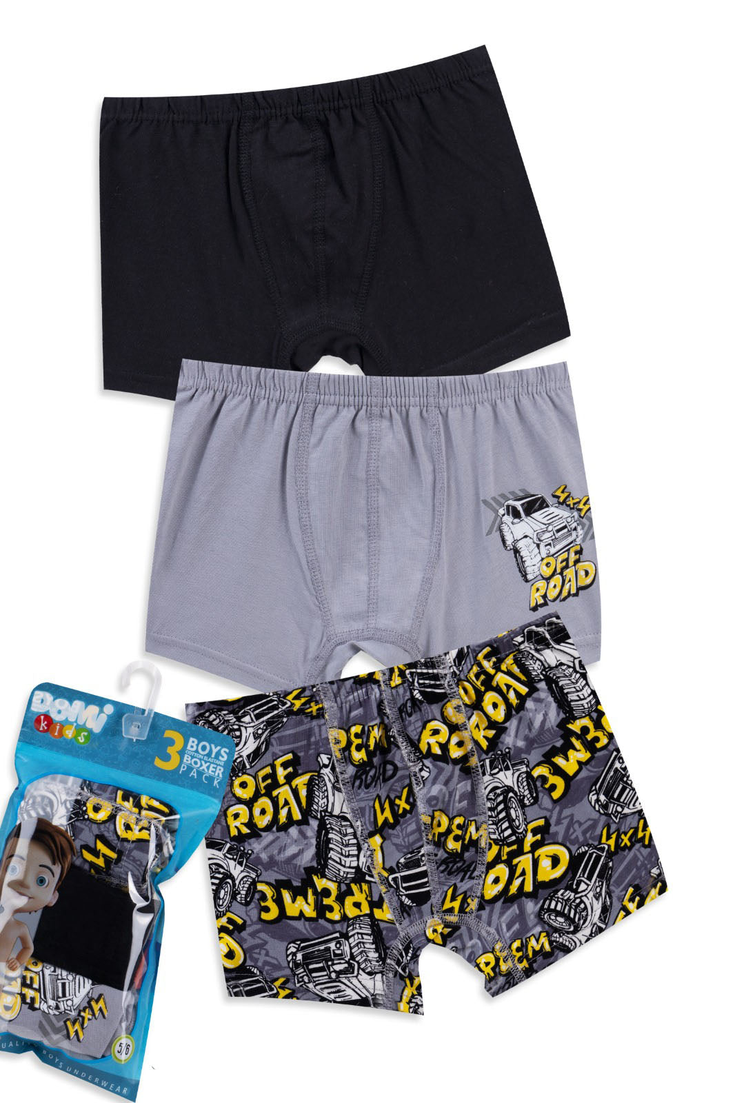 Boys Cotton Boxer Shorts – 3-Pack