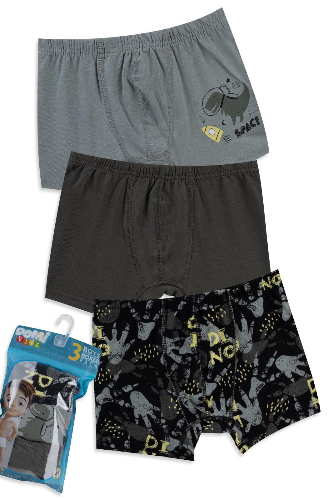 Boys Cotton Boxer Shorts – 3-Pack