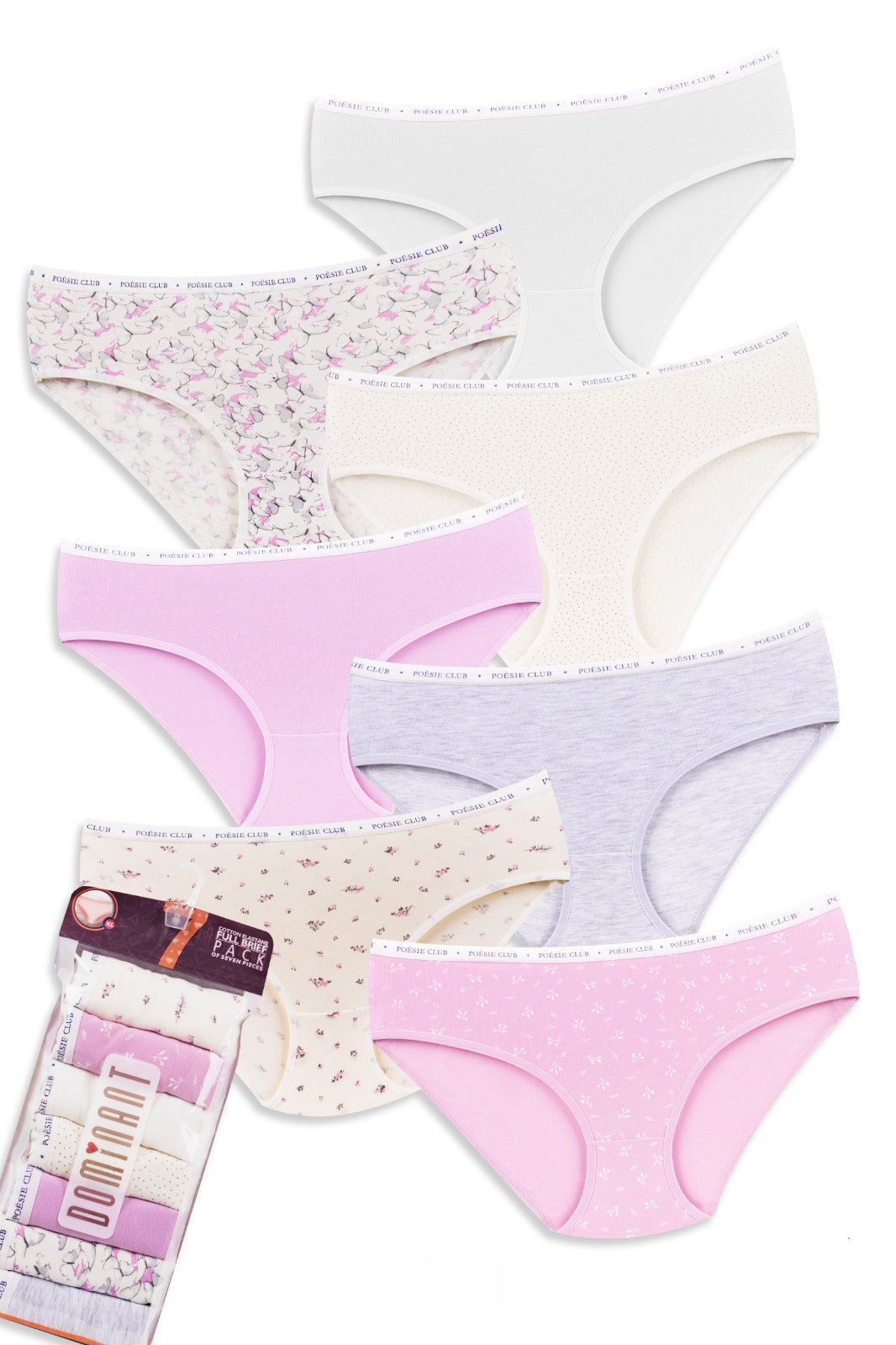 Mid-Waisted Cotton Panties – Dominant 7-Pack