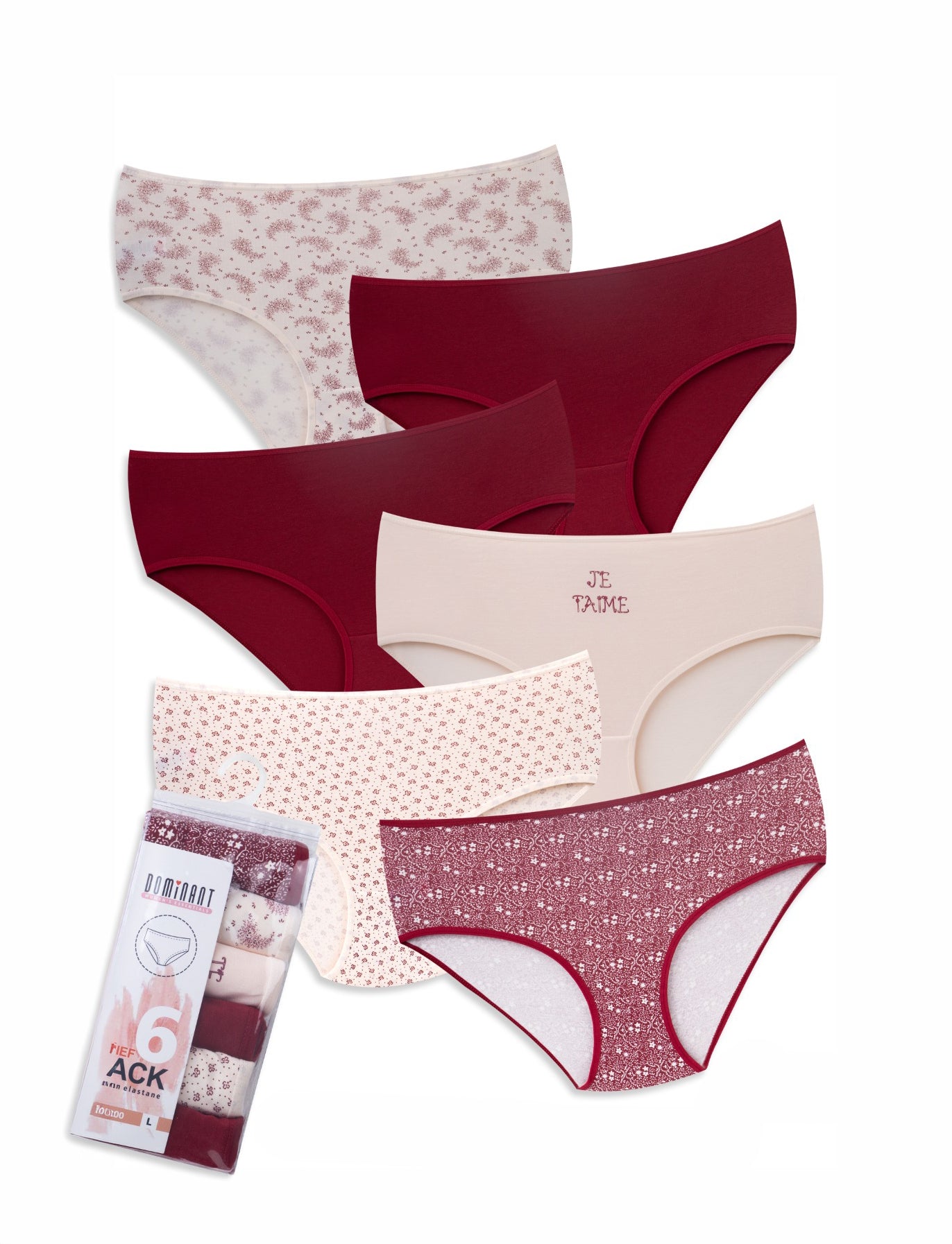 High-Waisted Cotton Panties – Dominant 6-Pack
