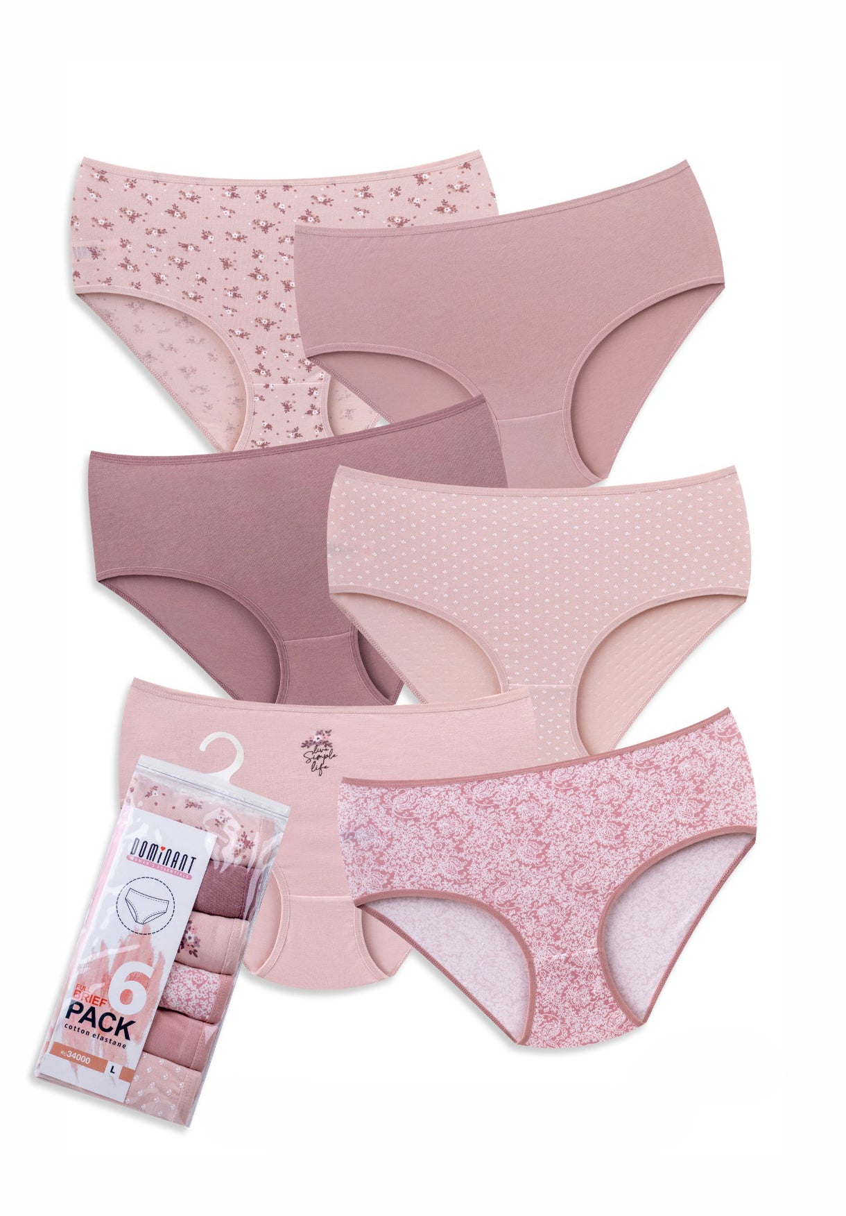 High-Waisted Cotton Panties – Dominant 6-Pack