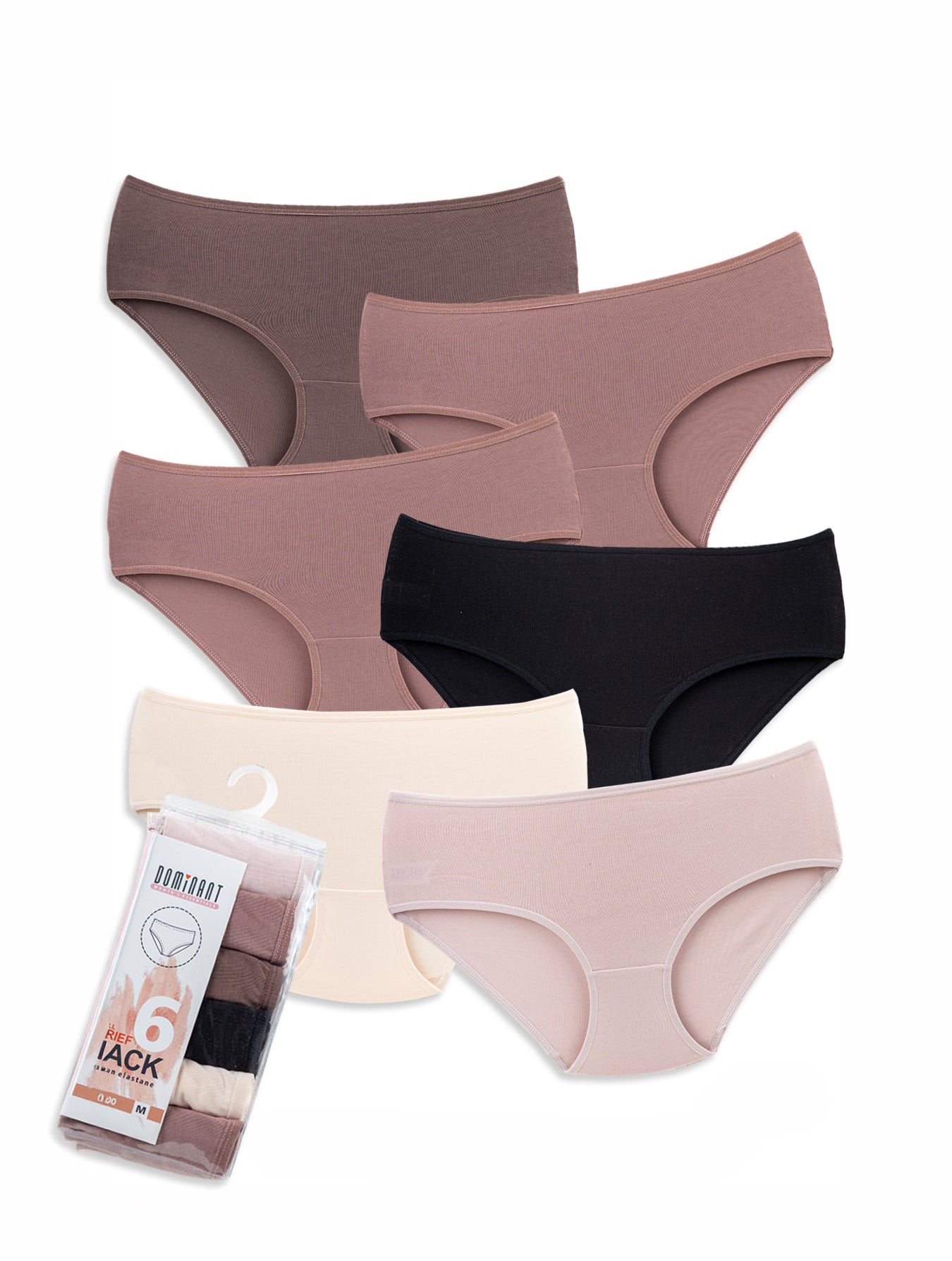 High-Waisted Cotton Panties – Dominant 6-Pack
