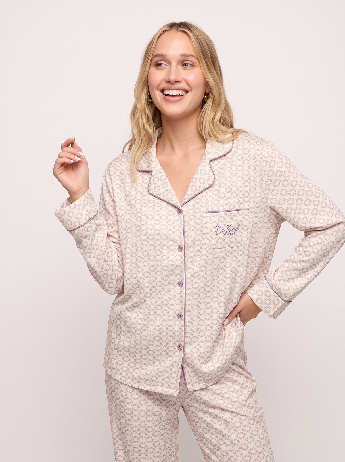 Cotton Poplin Button-Down Pajama Set