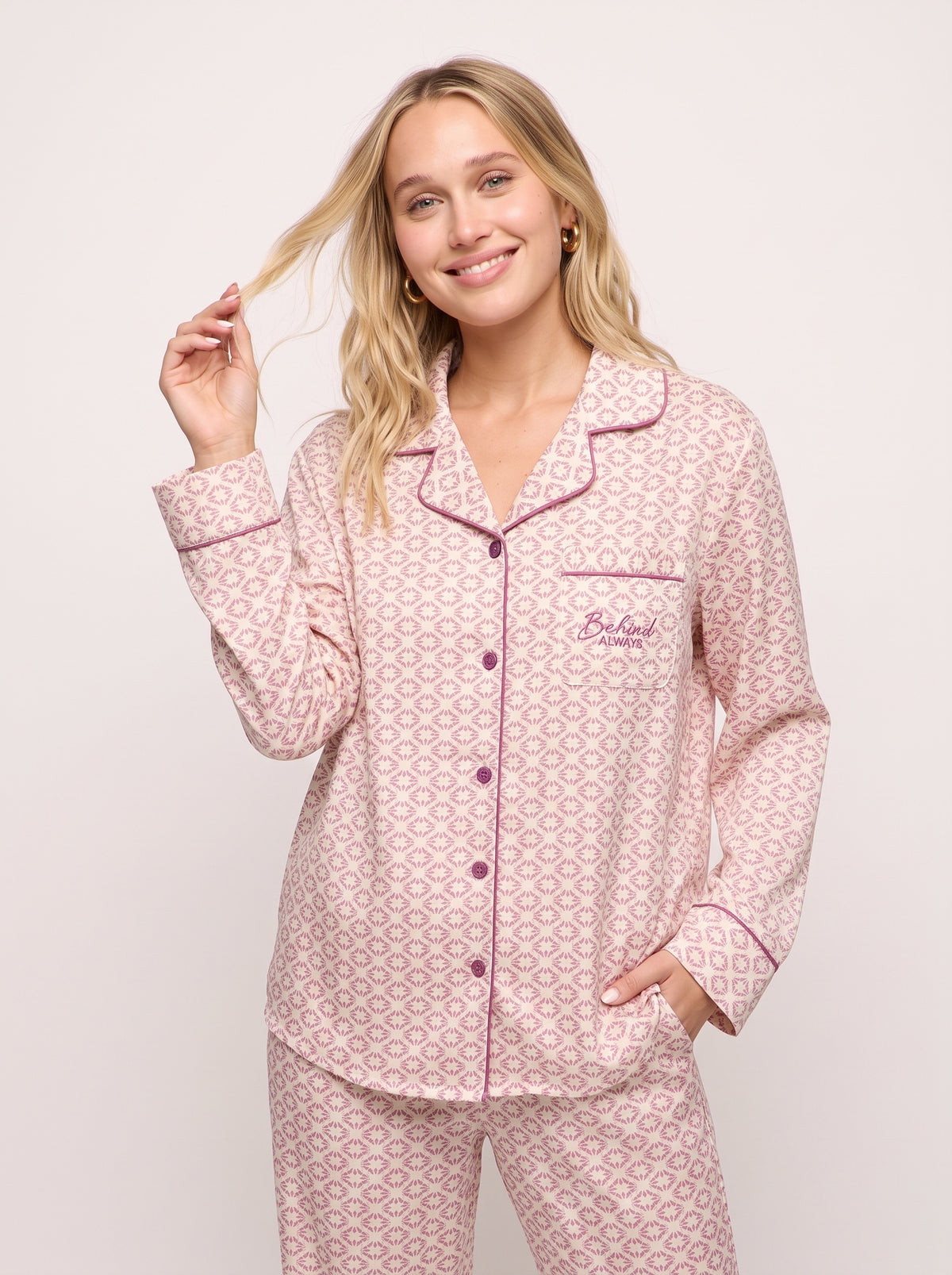 Cotton Poplin Button-Down Pajama Set