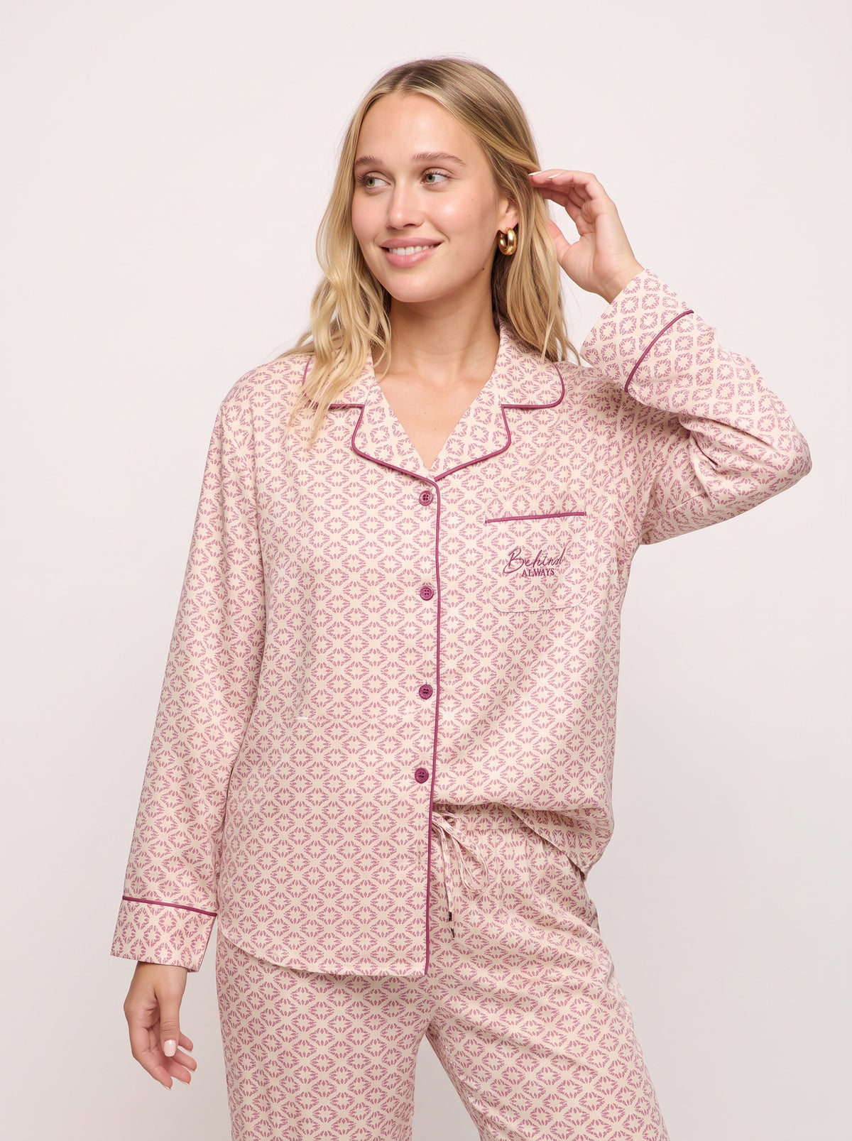 Cotton Poplin Button-Down Pajama Set