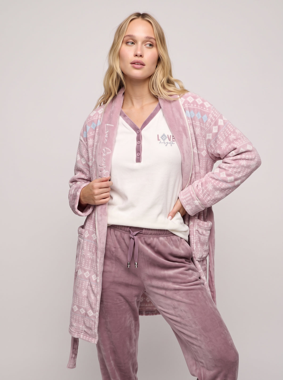 Cozy 3-Piece Ultra-Soft Fleece Pajama & Robe Set