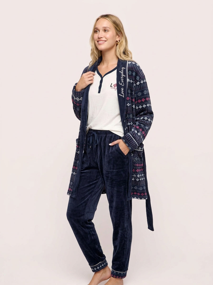 Cozy 3-Piece Ultra-Soft Fleece Pajama & Robe Set