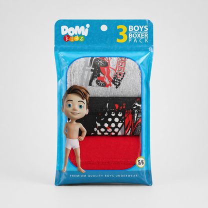 Boys Cotton Boxer Shorts – 3-Pack
