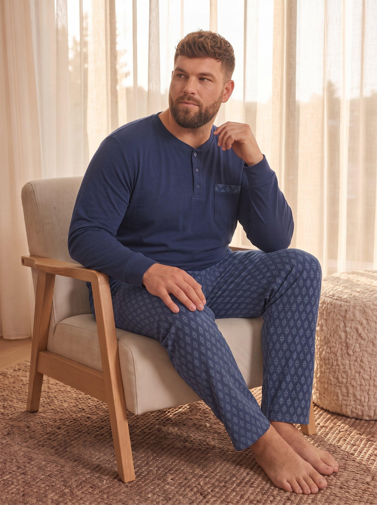 Thin Soft Thermal Fleece PJ Set