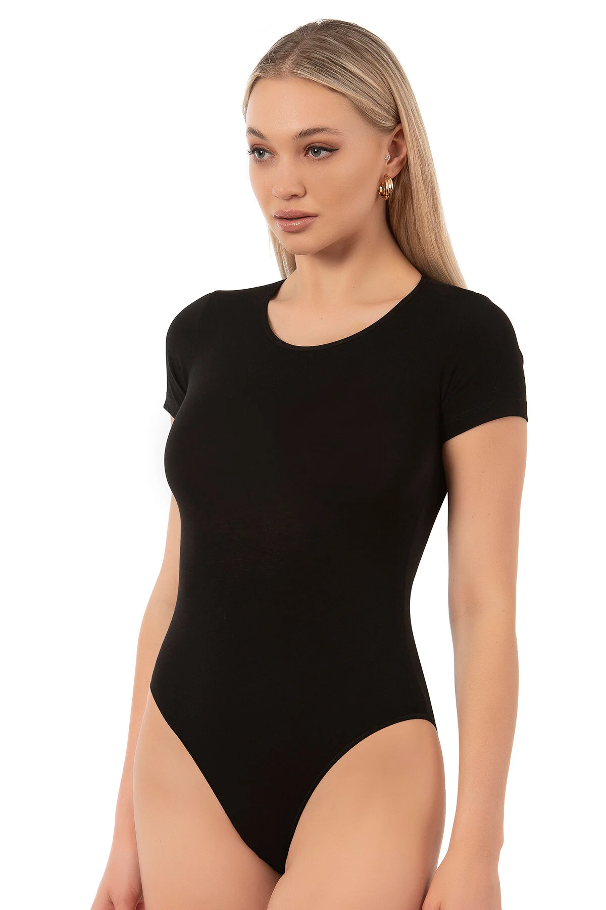 Stretch Cotton Short-Sleeve Bodysuit