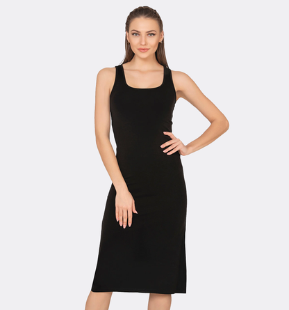 Bamboo Cotton Below-Knee Slip Dress