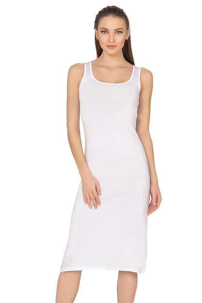 Bamboo Cotton Below-Knee Slip Dress
