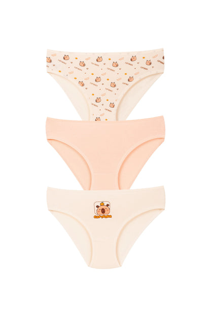 Girls Cotton Elastane Panties – 3-Pack